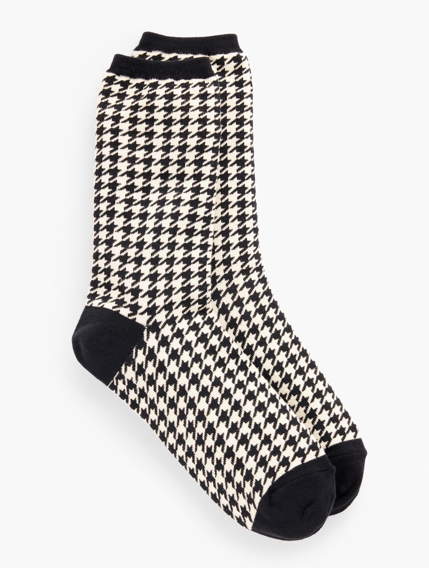 Houndstooth Trouser Socks - Black - 001 Talbots | Talbots