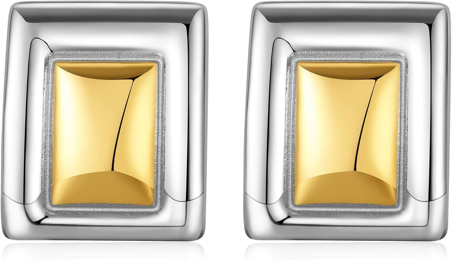 Mixed Metal Knot Earrings Trendy Large Gold Stud Hypoallergenic Stainless Steel | Amazon (US)