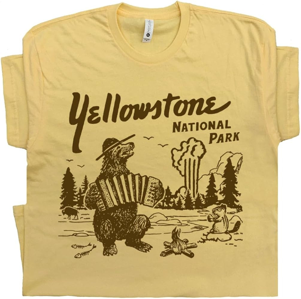 Y Stone T Shirt Vintage National Park Shirt for Men Women Retro Bear Tshirt Old Faithful Grand Ca... | Amazon (US)