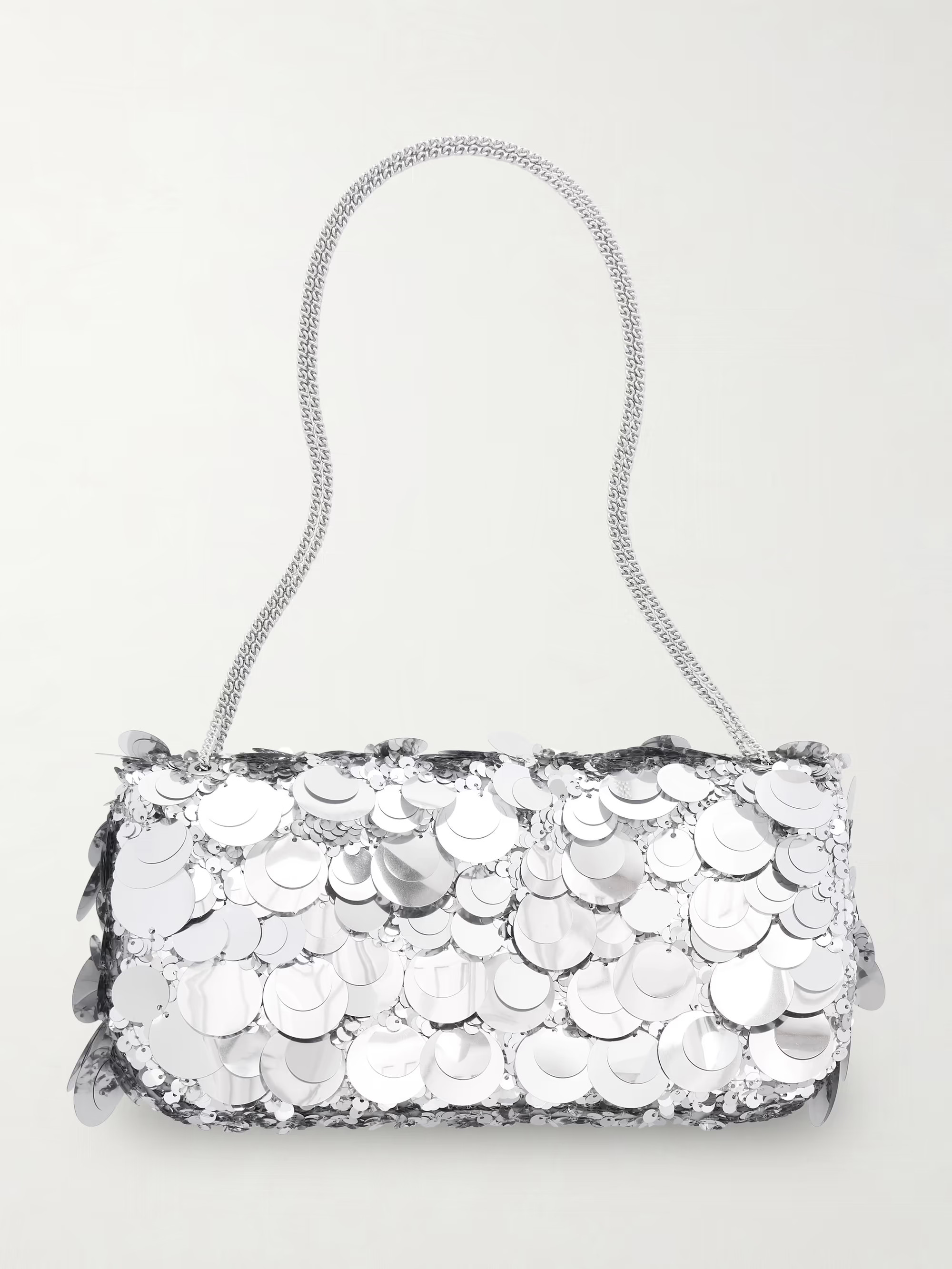 RABANNE Sequined metallic leather shoulder bag | NET-A-PORTER (US)