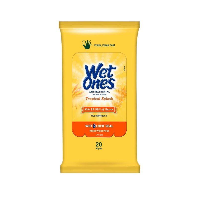 Wet Ones Antibacterial Hand Wipes Travel Pack - Tropical Splash - 20ct | Target