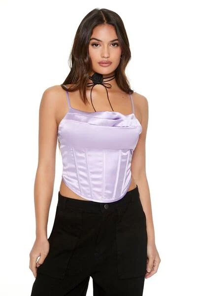 Cropped Satin Corset Cami | Forever 21