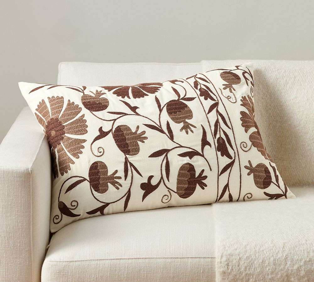 Montrose Suzani Embroidered Lumbar Pillow | Pottery Barn (US)