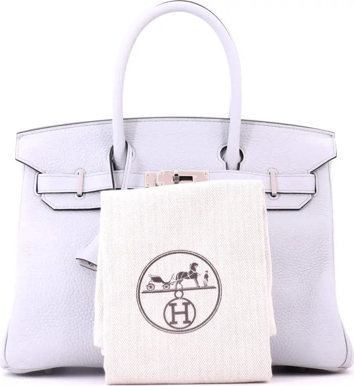 Birkin Handbag Blue Clemence with Palladium Hardware 30 | Nordstrom