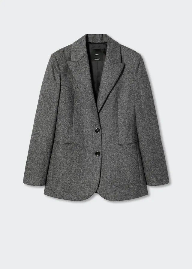 Houndstooth wool-blend blazer -  Women | Mango United Kingdom | MANGO (UK)