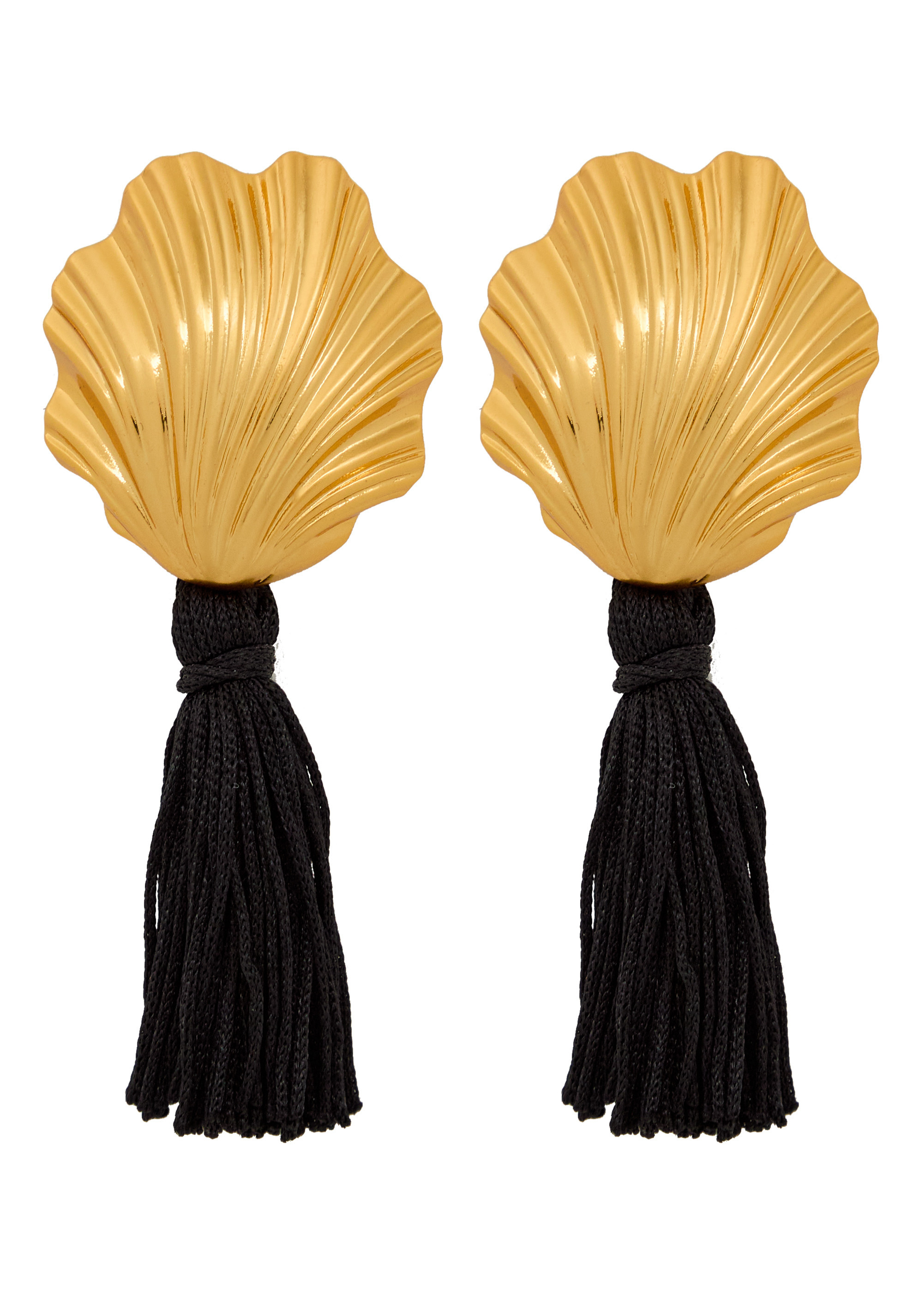 Coquille shell 24kt gold-plated drop earrings | Harvey Nichols