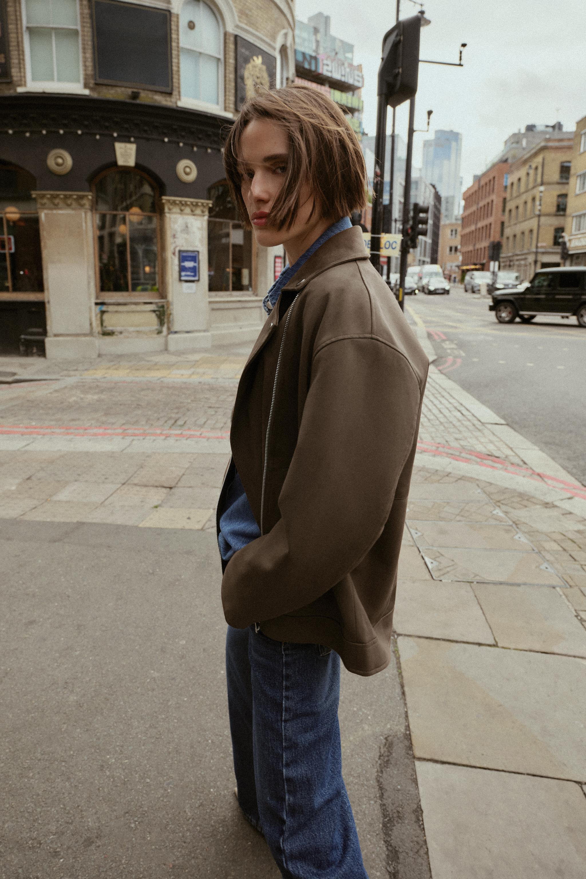 FAUX SUEDE BIKER JACKET | Zara US