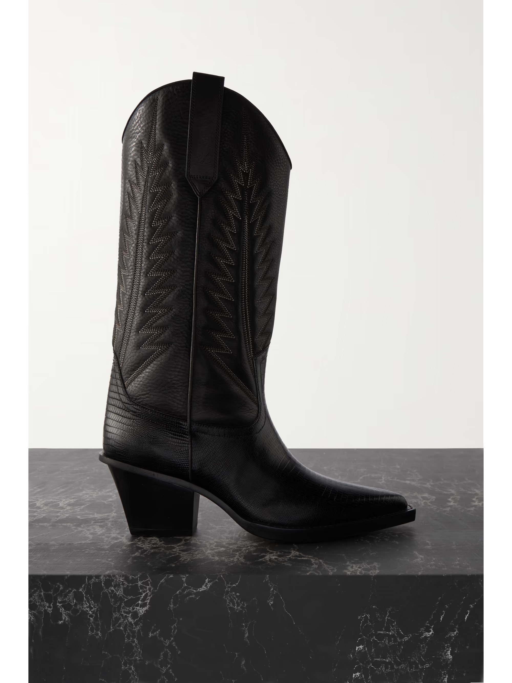 Rosario embroidered textured and croc-effect leather cowboy boots | NET-A-PORTER (UK & EU)