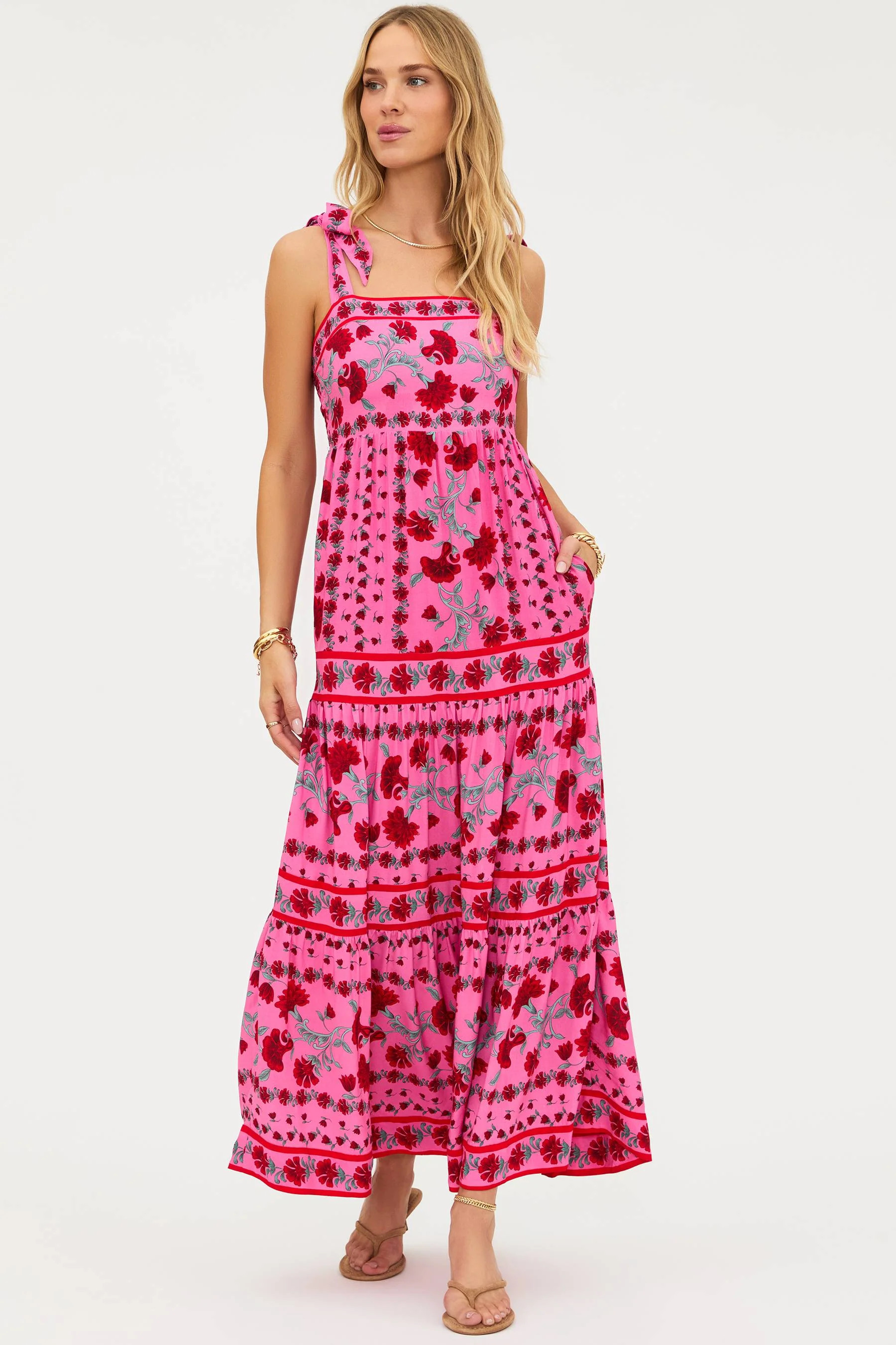 Charlotte Dress Redwood Floral | Floral Teried Maxi Dress | Beach Riot | Beach Riot