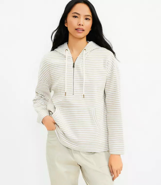 Lou & Grey Striped Tweedy Hoodie | LOFT