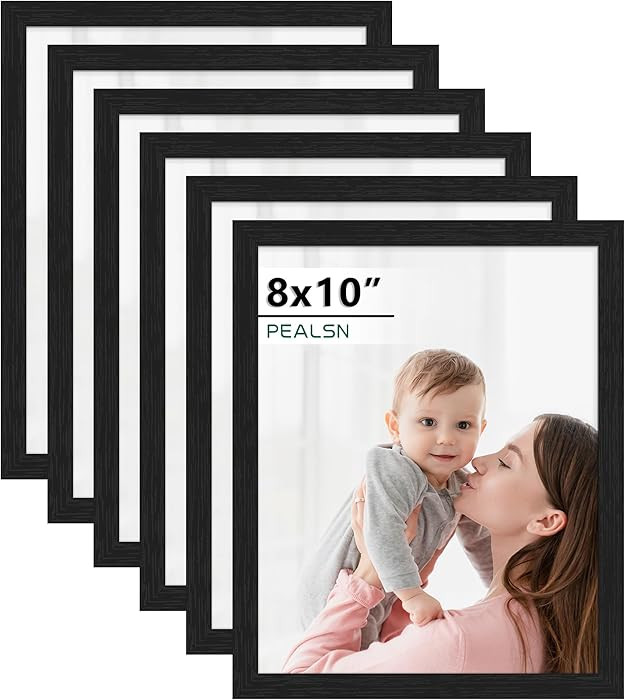 PEALSN 8x10 Picture Frame Set of 6, Black Picture Frames with HD Plexiglass,Wall Gallery Photo Fr... | Amazon (US)