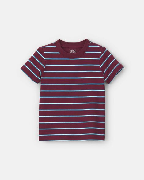 Toddler Boy Striped T-Shirt - Burgundy/Blue | Carter's Inc