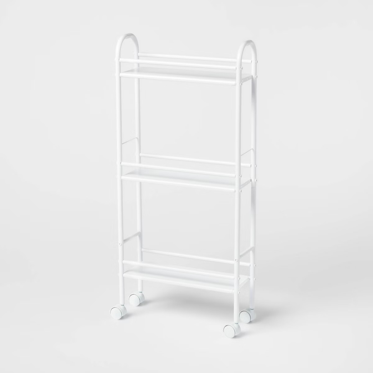 3 Shelf Narrow Metal Storage Cart White - Brightroom™ | Target