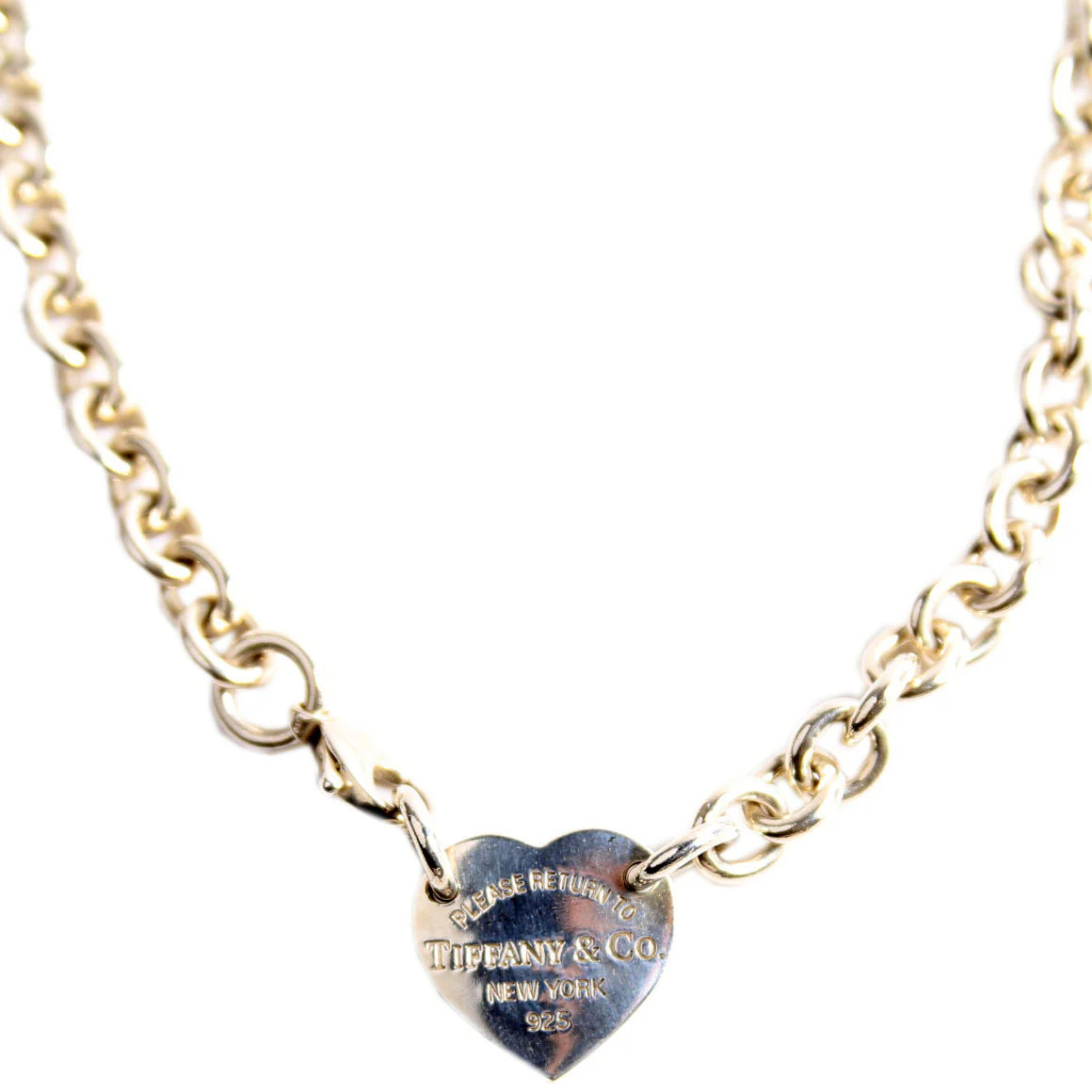 Please Return To Heart Chain Choker Necklace 925 | Keeks Designer Handbags