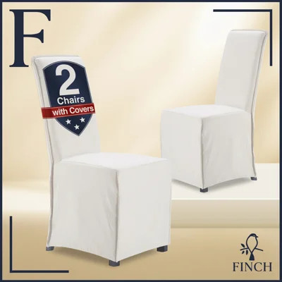 Finch Grayson Parsons Upholstered Dining Chairs with Removable Skirted Slipcover | Wayfair North America