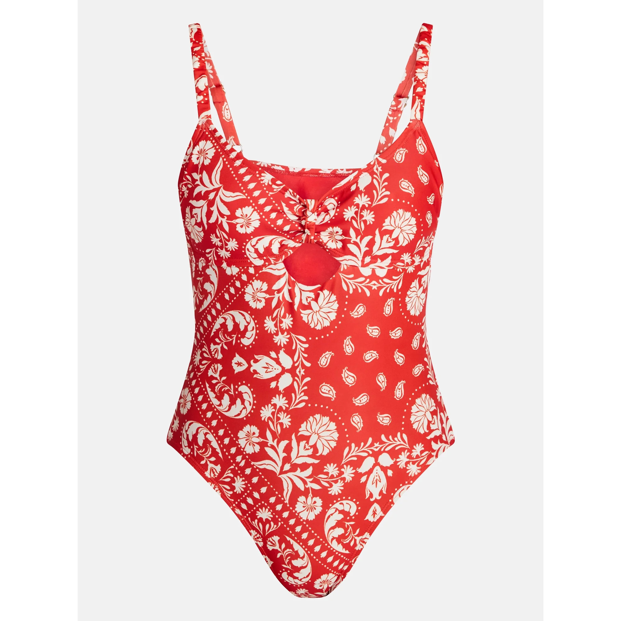 Time and Tru Women's and Women's Plus Knot Front and Keyhole One Piece Swimsuit, Sizes XS-3X | Walmart (US)