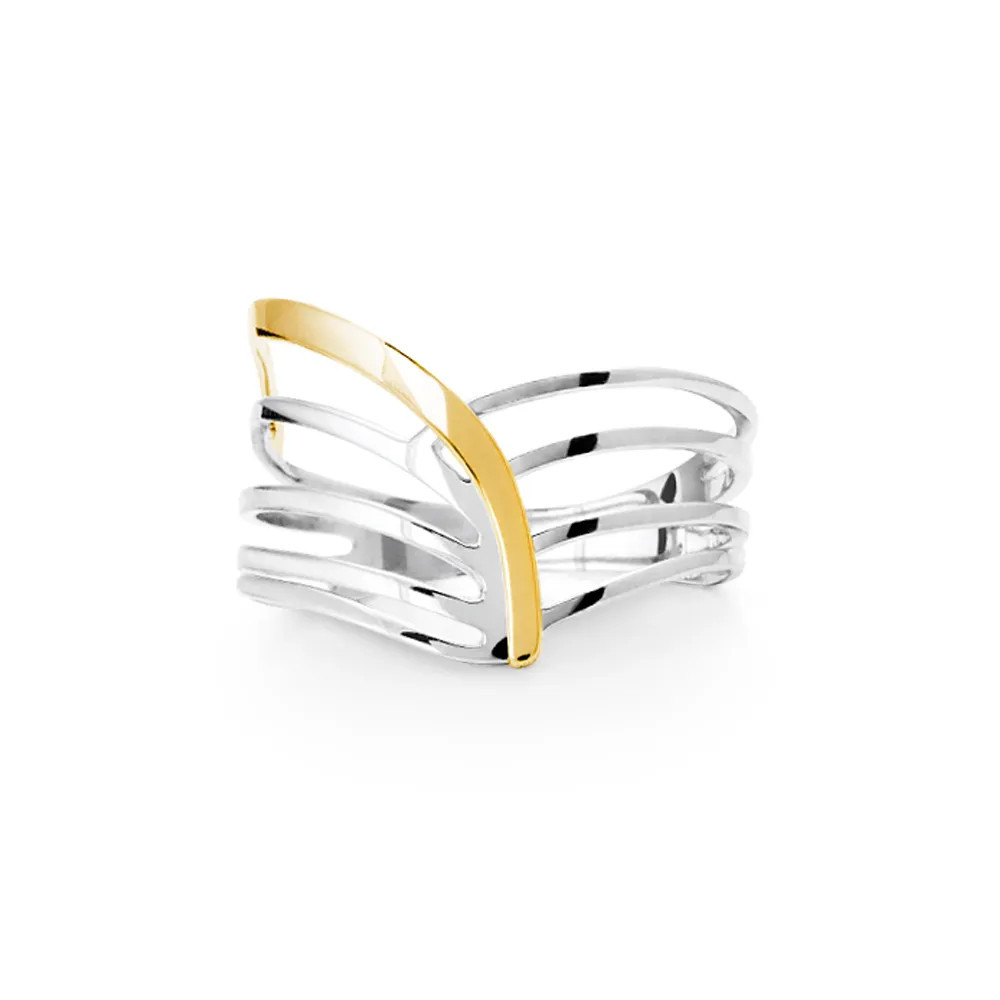 Anel Pop Classico em Prata 925 com Ouro Amarelo 18k | Vivara (BR)