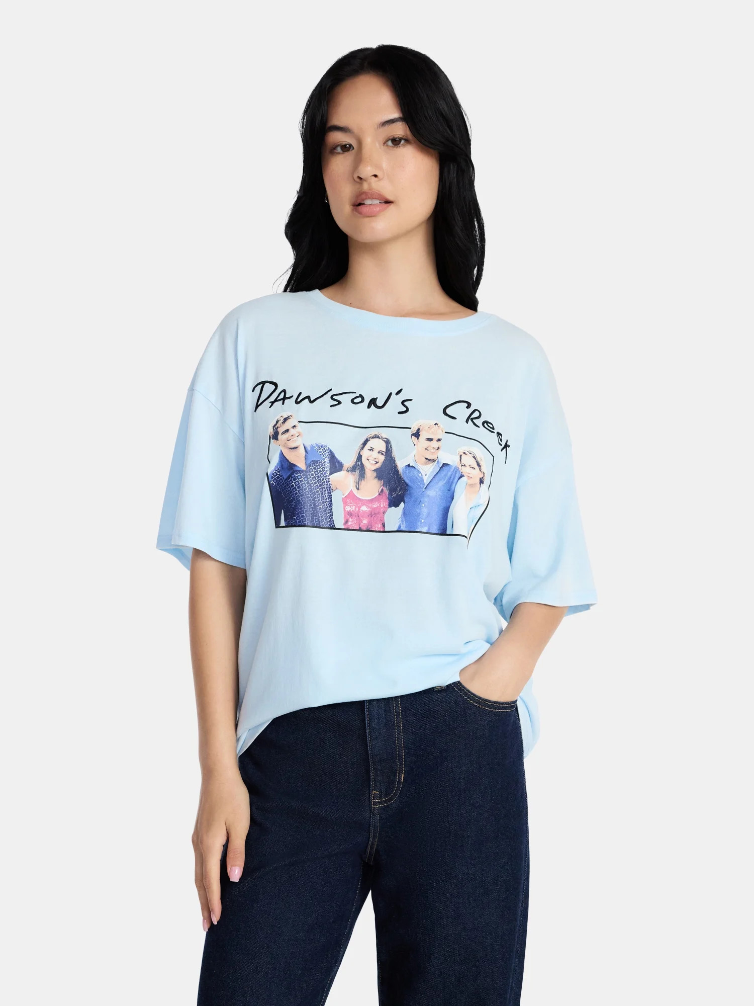 Dawson's Creek Women's Oversized Graphic Tee with Short Sleeves, Sizes XXS-XXL | Walmart (US)