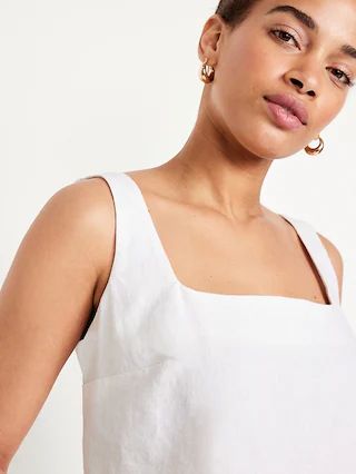 Sleeveless Linen-Blend Cropped Top | Old Navy (US)