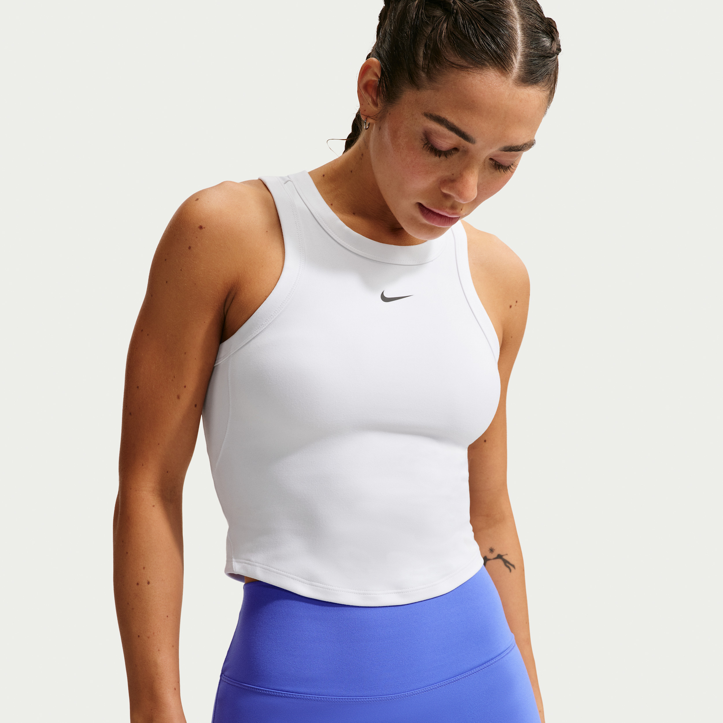 Nike Women's One Fitted Dri-FIT Cropped Tank Top in White | FN2806-101 | Nike (US)