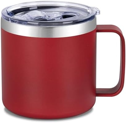 VEGOND 14 oz Insulated Coffee Mug with Handle, Stainless Steel Travel Coffee Mug with Lid, Double... | Amazon (US)