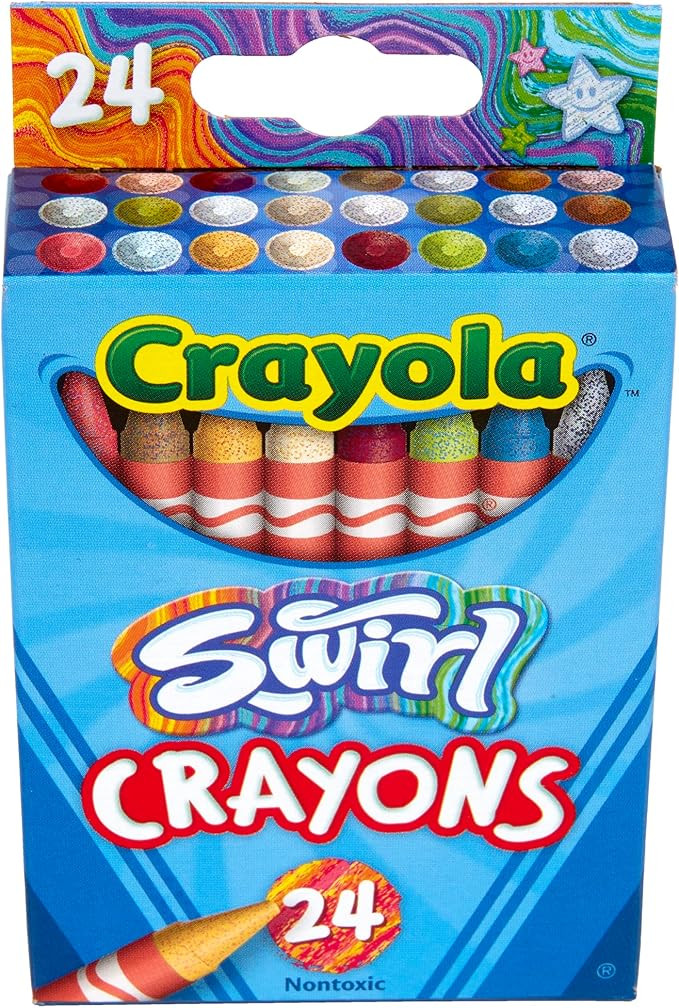 Crayola Swirl Crayons (24ct), Kids Crayons, Multicolor, Rainbow Coloring Supplies, Great for Kids... | Amazon (US)