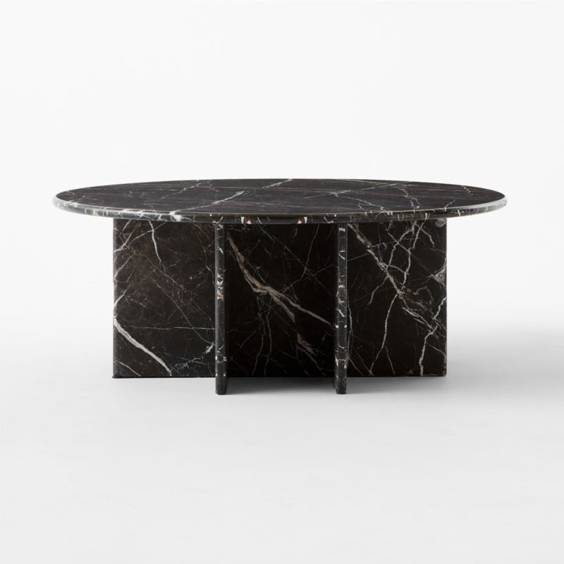 Pasar Modern Round Black Marble Coffee Table | CB2 | CB2
