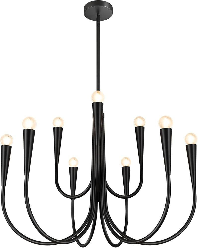 9-Lights Farmhouse Candle Chandelier Grand Entryway Light | Amazon (US)