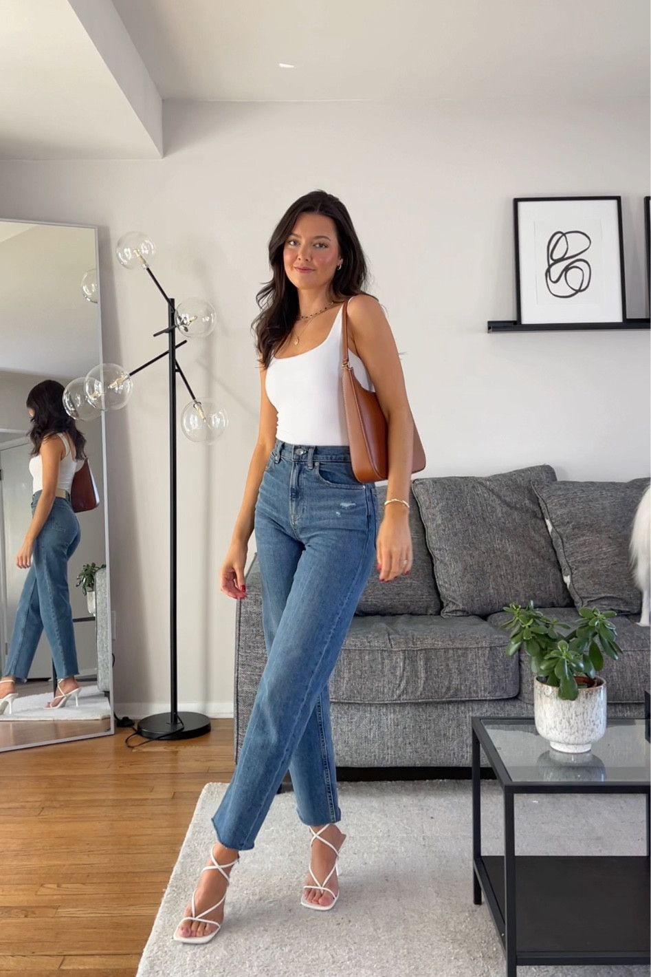 Casual spring outfit! 

Wearing size XS in the bodysuit, 24 in the jeans, 8 in the shoes! 

#LTKSale #LTKstyletip #LTKunder100