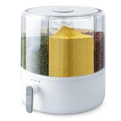 16Lb Grain Dispenser 6 Grid Grain Container, 360° Rotating Dry Food Dispenser, Airtight Storage, Upgrade 6 Compartment Rotating Grain Dispenser Storag | Wayfair North America