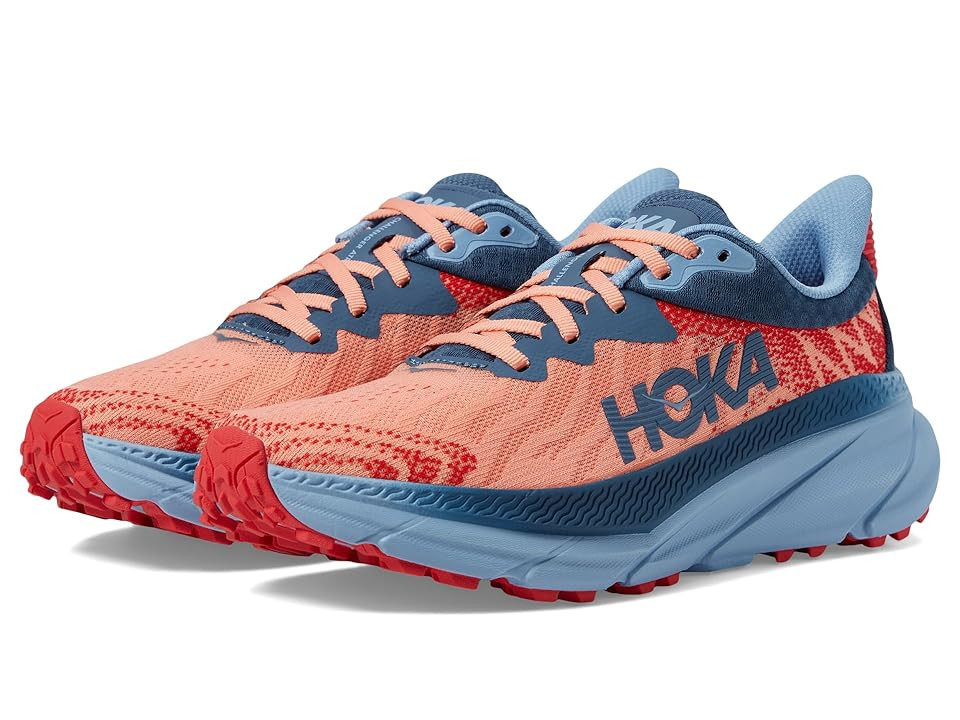Hoka Challenger 7 Women's Shoes Papaya/Real Teal : 9 B - Medium, Textile | Zappos