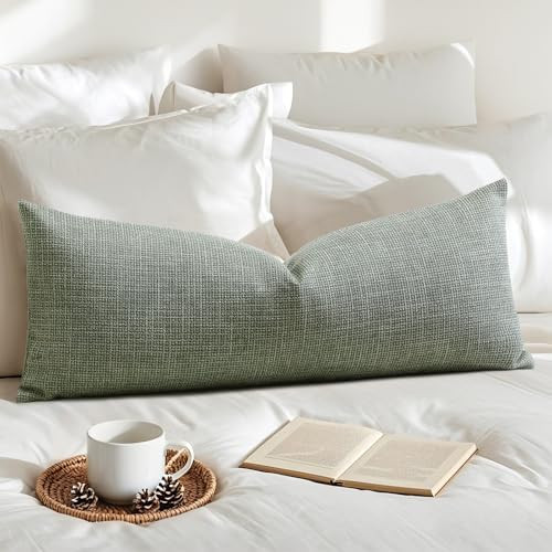 OTOSTAR Linen Throw Pillow Cover Set of 1 Decorative Long Lumbar Pillowcase Rectangle Cushion Cov... | Amazon (US)