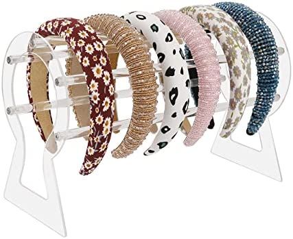 LOVNFC Headband Holder, Headband Organizer Acrylic Clear Hairband Hair Hoop Display Stand with 2 ... | Amazon (US)