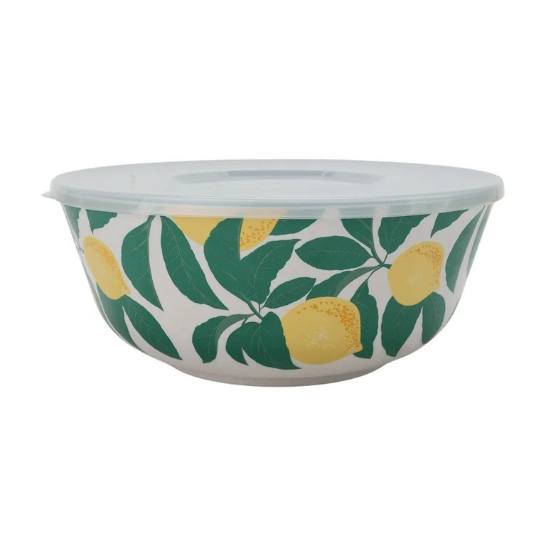 Mainstays by Becky G. & Alejandra Bamboo Melamine 4-Piece Serve Bowl Set, Lemon & Green | Walmart (US)