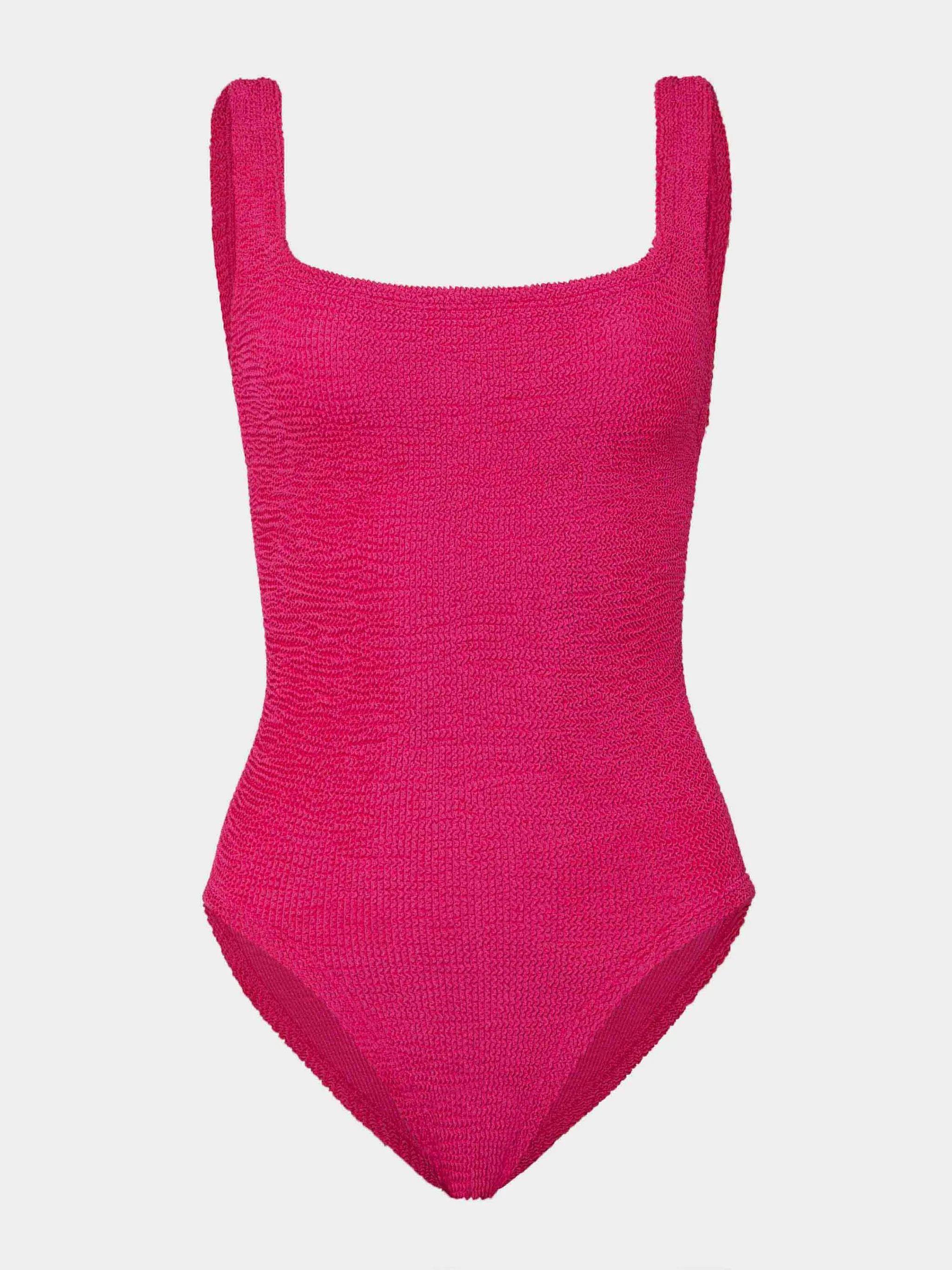 Coverage Square Neck Swim - Metallic Raspberry | HUNZA G