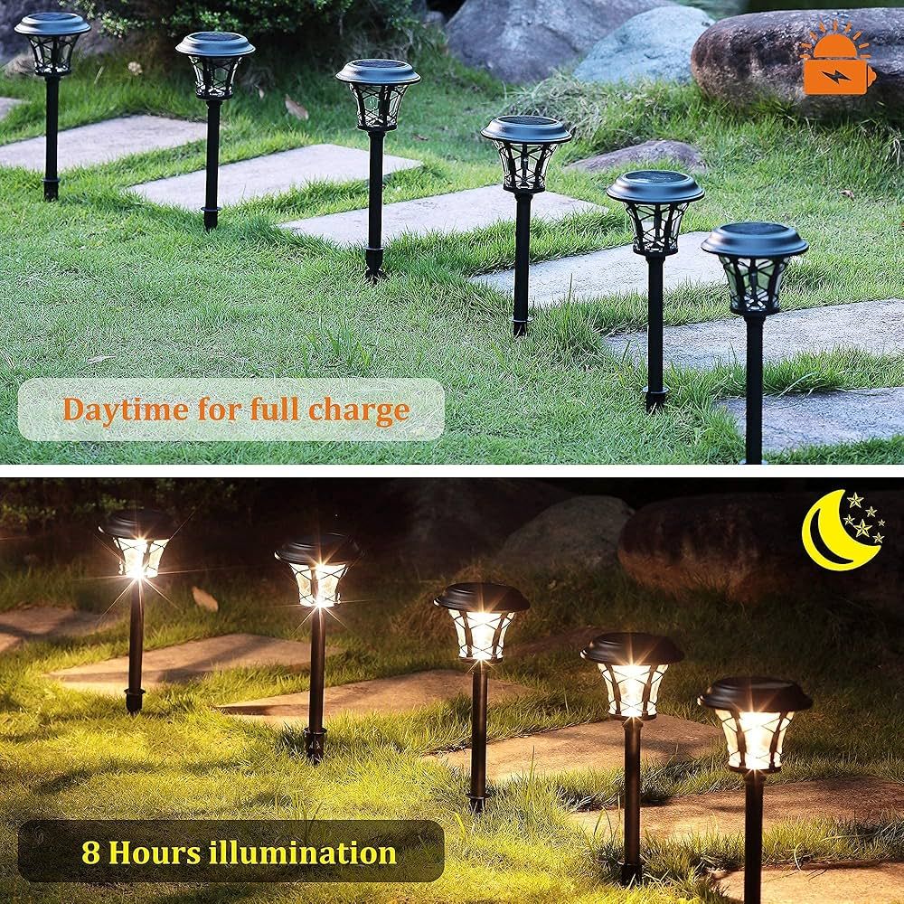 MAGGIFT 6 Pack 25 Lumen Solar Powered Pathway Lights, Super Bright SMD LED Outdoor Lights, Stainl... | Amazon (US)