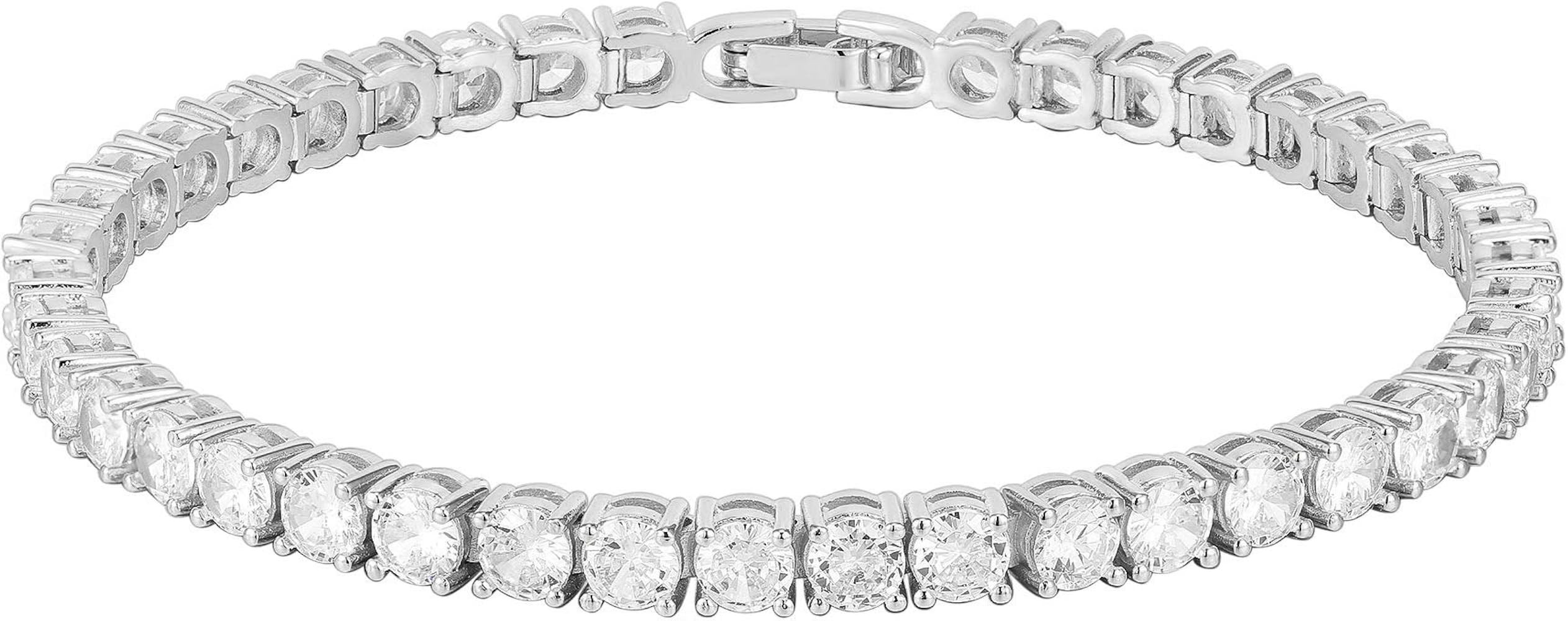 PAVOI 14K Gold Plated Cubic Zirconia Classic Tennis Bracelet | Gold Bracelets for Women | 4mm CZ | Amazon (US)