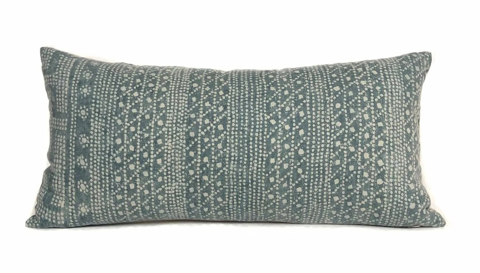 Green Pillow Cover With Geometric Pattern Heavyweight Linen - Etsy | Etsy (US)