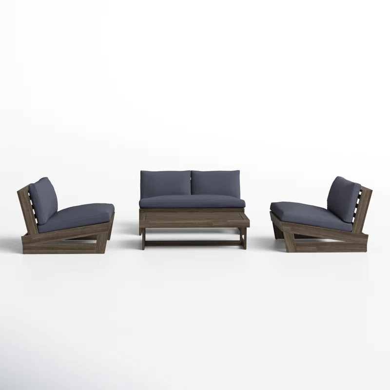 Louise 4 Piece Sofa Seating Group with Cushions | Wayfair North America