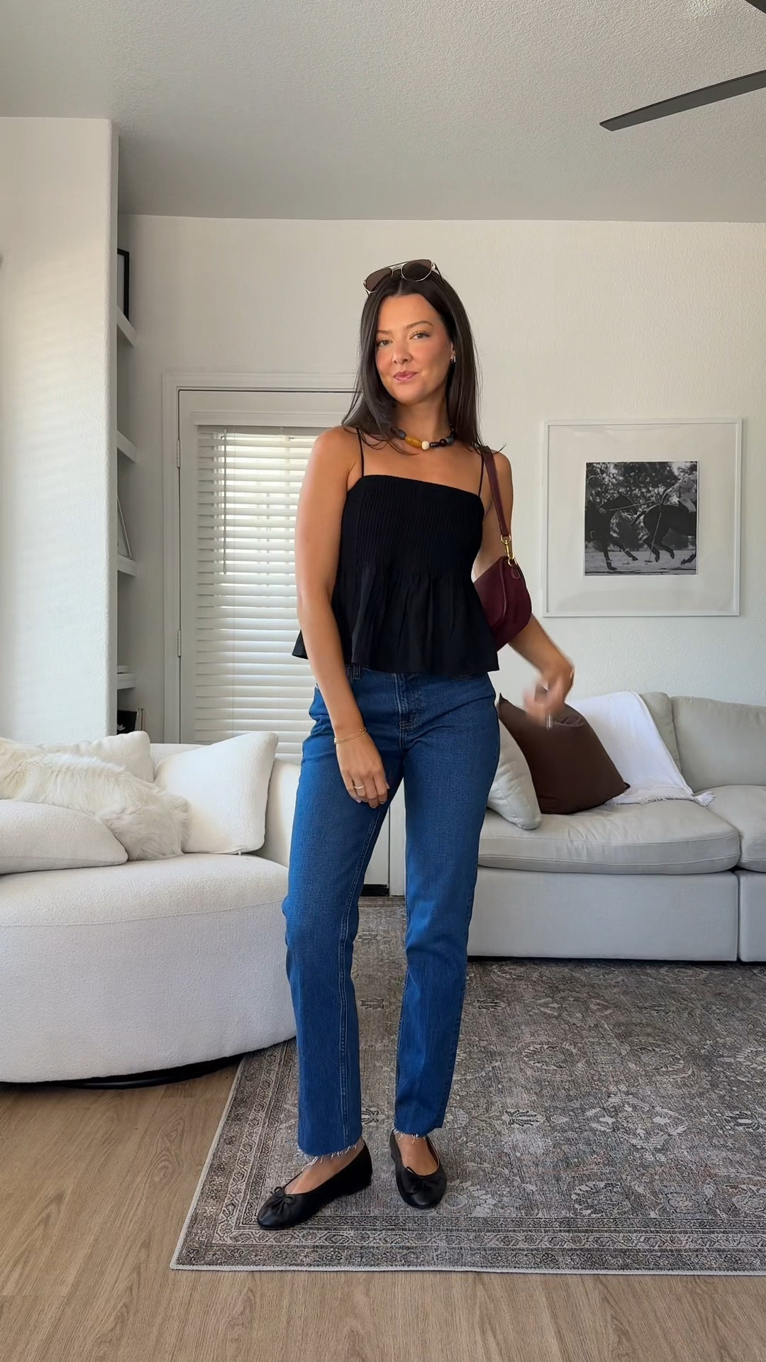 Styling dark wash denim! I’m 5’7” wearing size XS in the tank top and true size 25 in the mid rise jeans! 

#LTKSeasonal #LTKStyleTip #LTKFindsUnder100