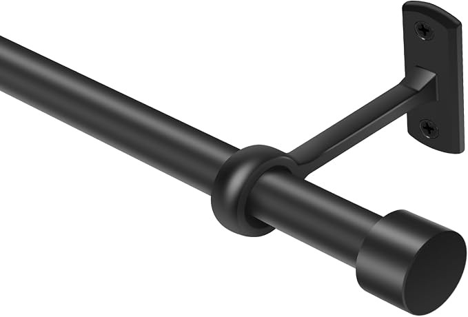 Matte Black Curtain Rods 30-144 Inch (3-12 Feet) - 1 Inch Diameter Heavy Duty Adjustable Drapery ... | Amazon (US)