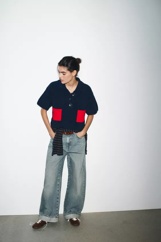 SHORT SLEEVE KNIT SWEATER | Zara US