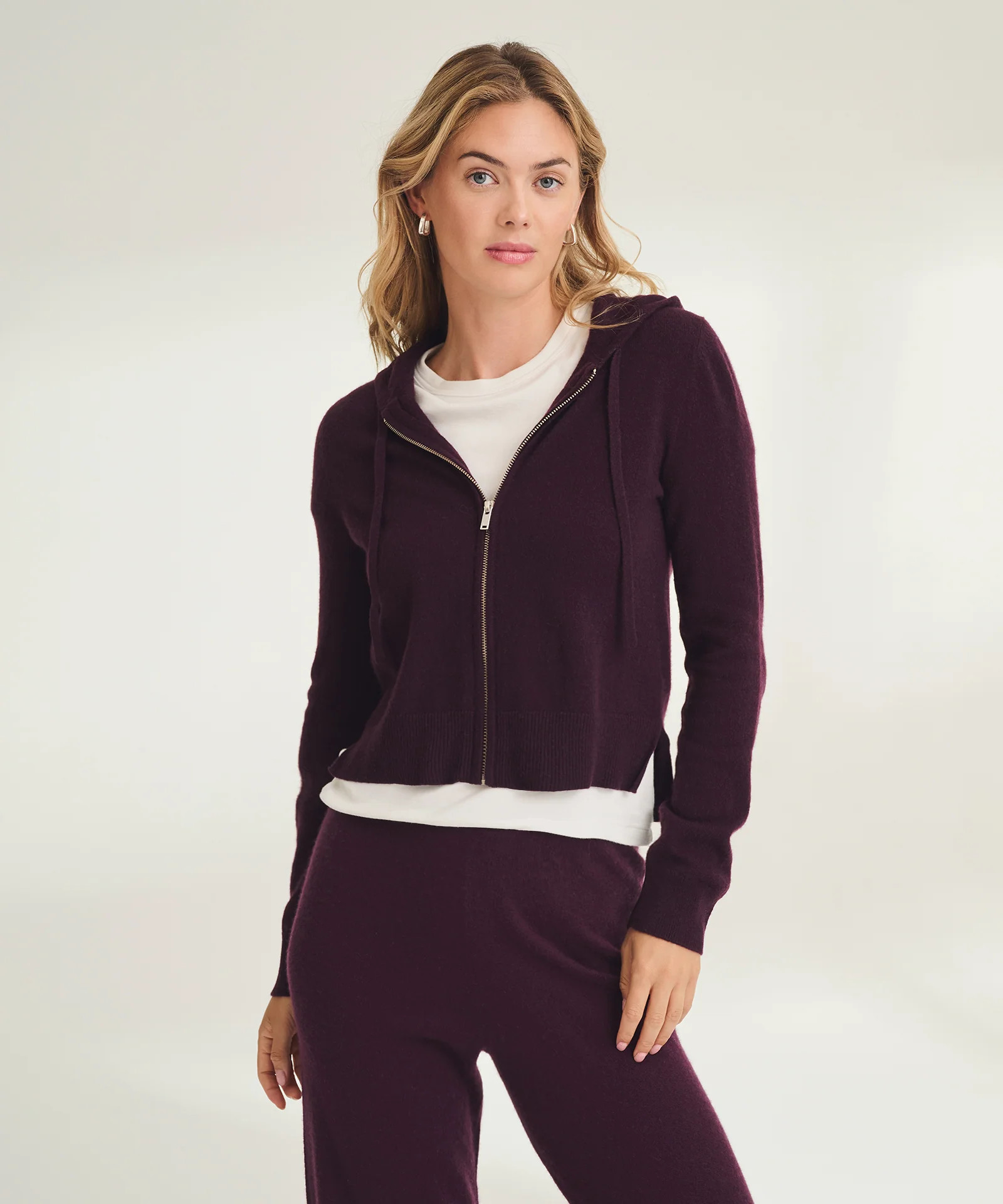 Signature Cashmere Cropped Zip Up Hoodie | NAADAM