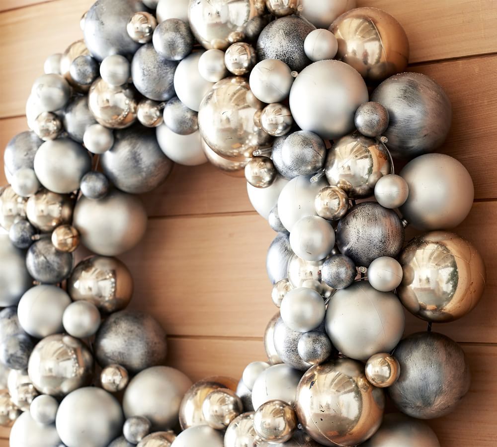 Frosted Pine and Ornament Wreath & Garland | Pottery Barn (US)