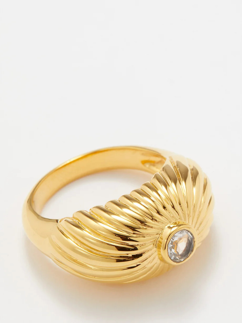 Gisele cubic zirconia & 18kt gold-plated ring | Matches (UK)