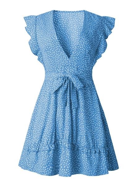 'Raelynn' Ruffled Front Tied Mini Dress | Goodnight Macaroon