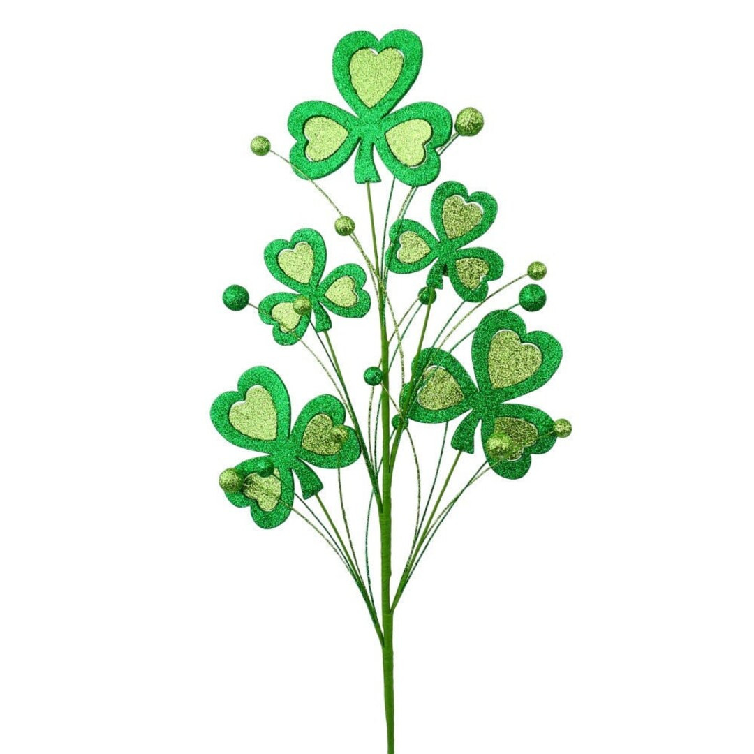 St. Patrick's Day Clover Spray, Green Shamrock Spray, Irish Clover Spray, St. Patrick's Day Pick,... | Etsy (US)