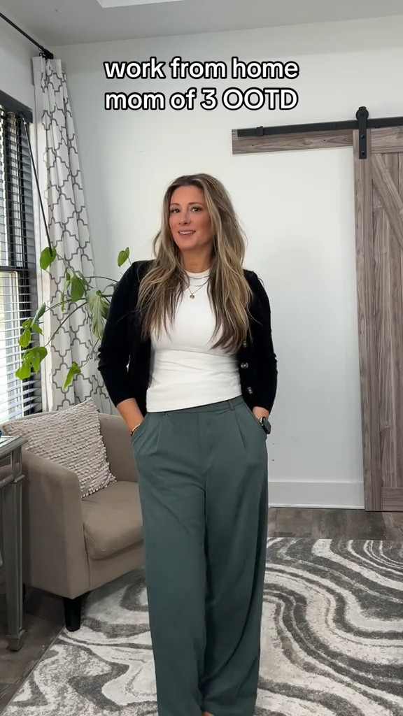 Here's a casual yet put-together outfit you'll surely love wearing for WFH! A white top, black cardigan, and navy green comfy leg work pants. Also added this watch band for a classy touch.

fashion accessories, loungewear, WFH Mom of 3, errands day, comfy outfit, mom blogger

#LTKWorkwear #LTKStyleTip #LTKSeasonal