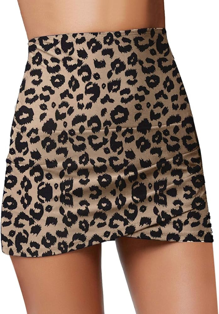 luvamia Women's High Waisted Swim Skirt Tulip Hem Shirring Swimsuit Bikini Bottoms | Amazon (US)