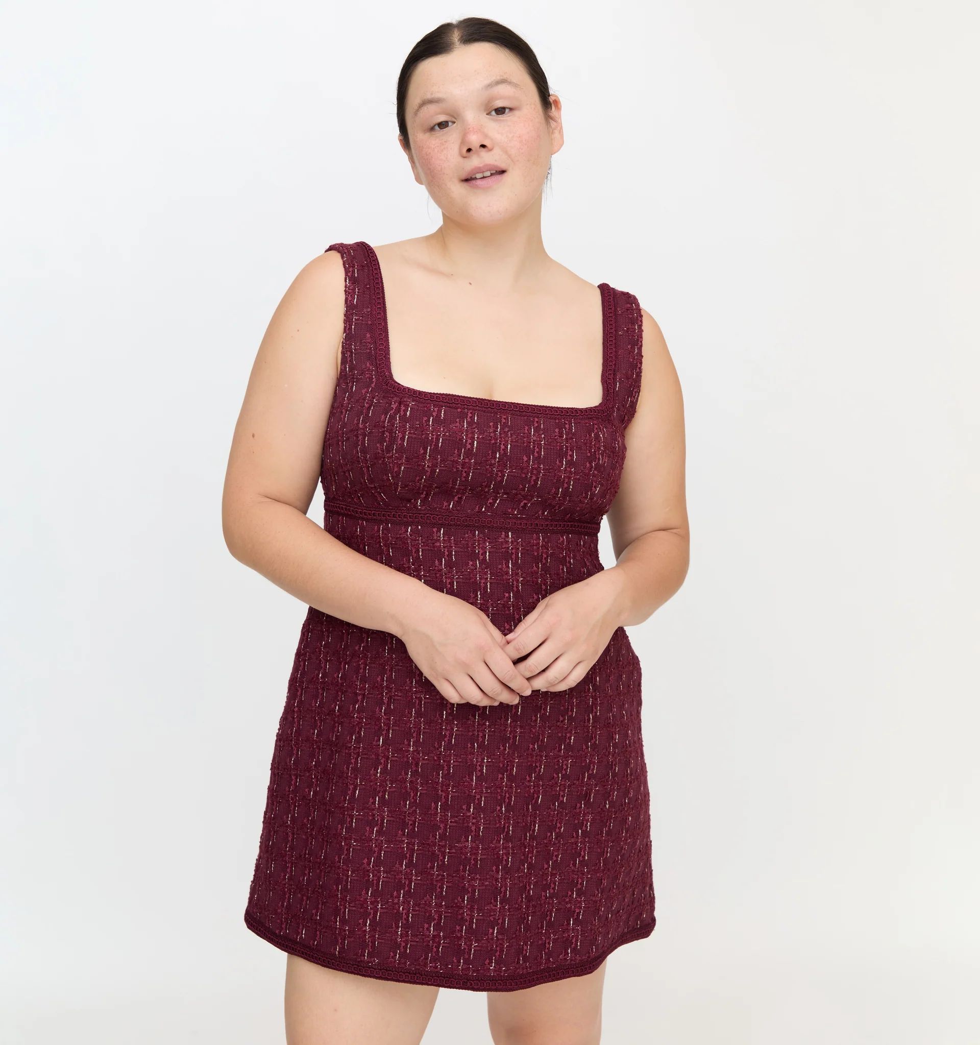 The Bennett Dress - Burgundy Tweed | Hill House Home